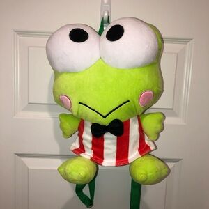 Auth. Bioworld Sanrio Keroppi Frog Plush Backpack Bag Purse Hello Kitty Friend